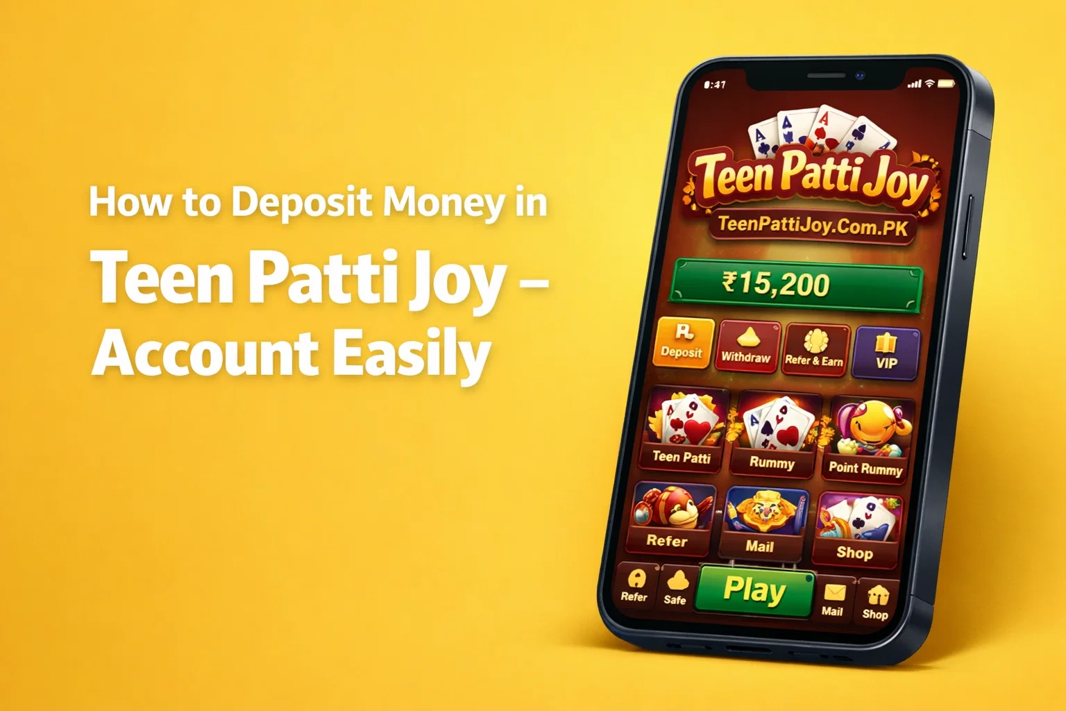 How to Deposit Money in Teen Patti Joy