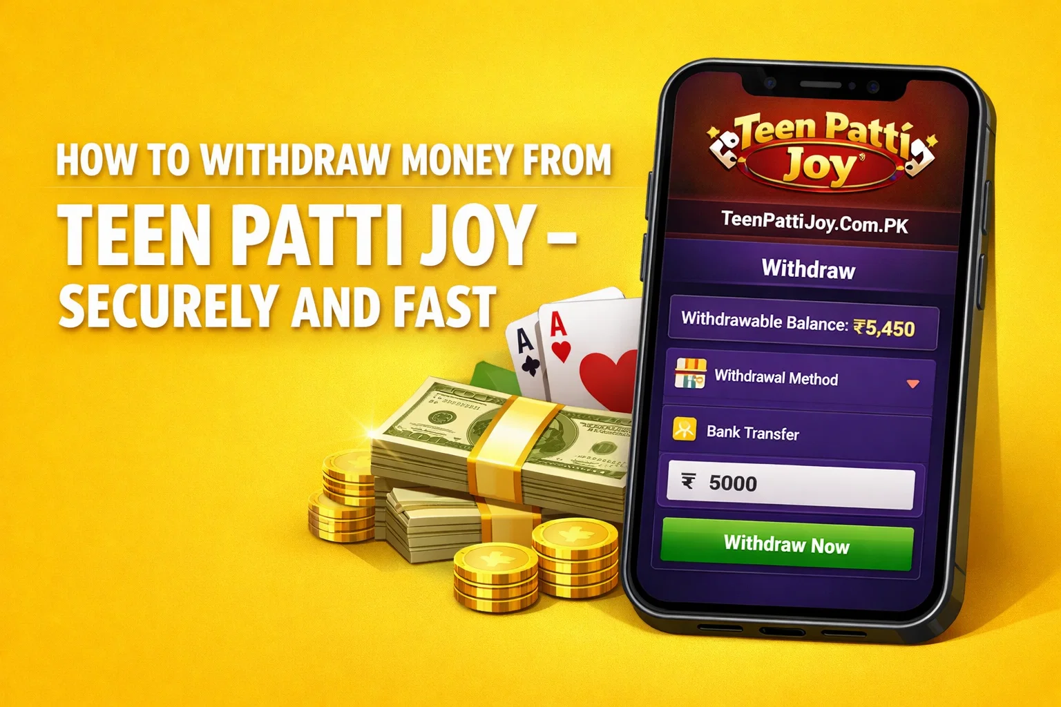How to Withdraw Money from Teen Patti Joy